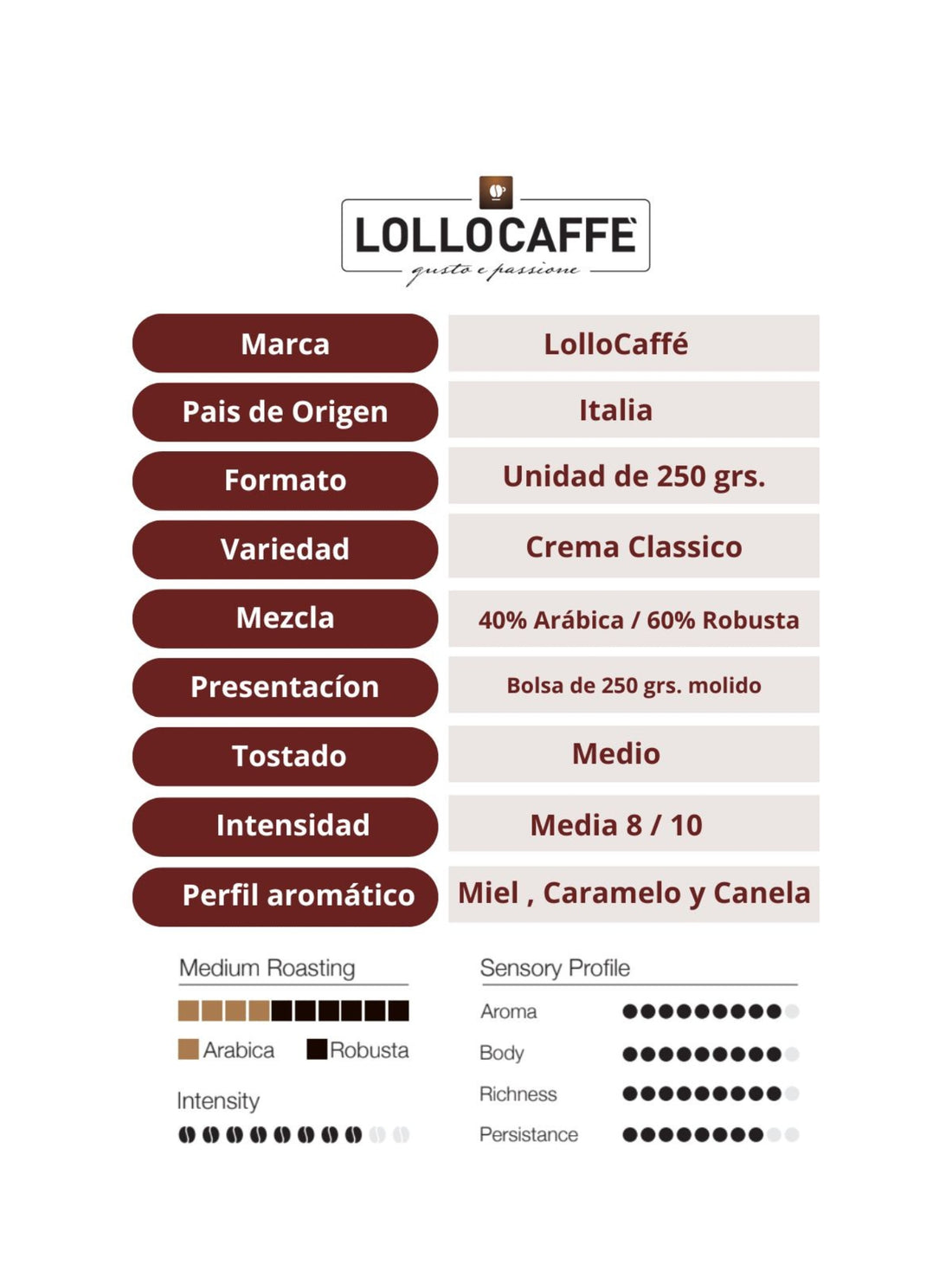Café Molido Classico Crema 1 Kilo